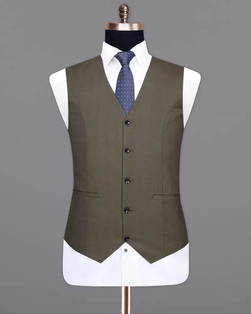 Mondo Brown Textured Waistcoat 2
