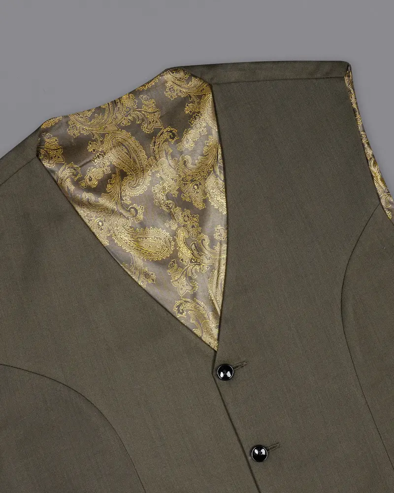 Mondo Brown Textured Waistcoat 4
