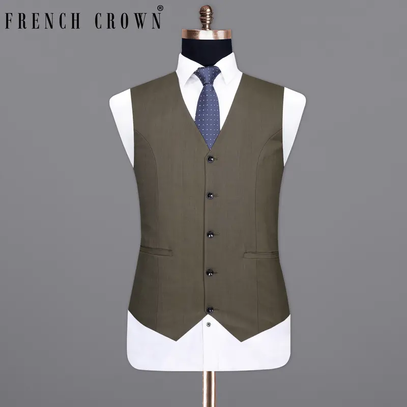 Mondo Brown Textured Waistcoat 7