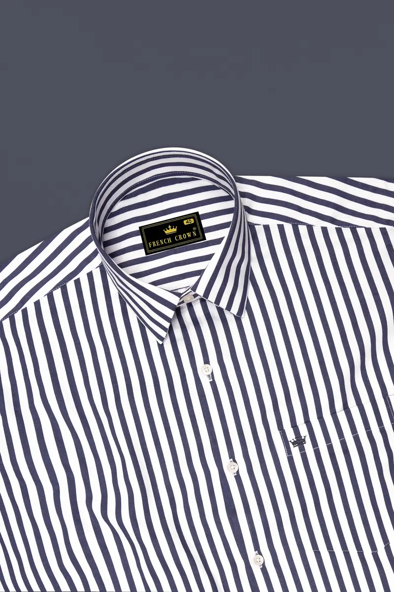 Monovelle-Storm Gray And Bright White Candy Striped Subtle Sheen Super Soft Premium Cotton Dress Shirt 5