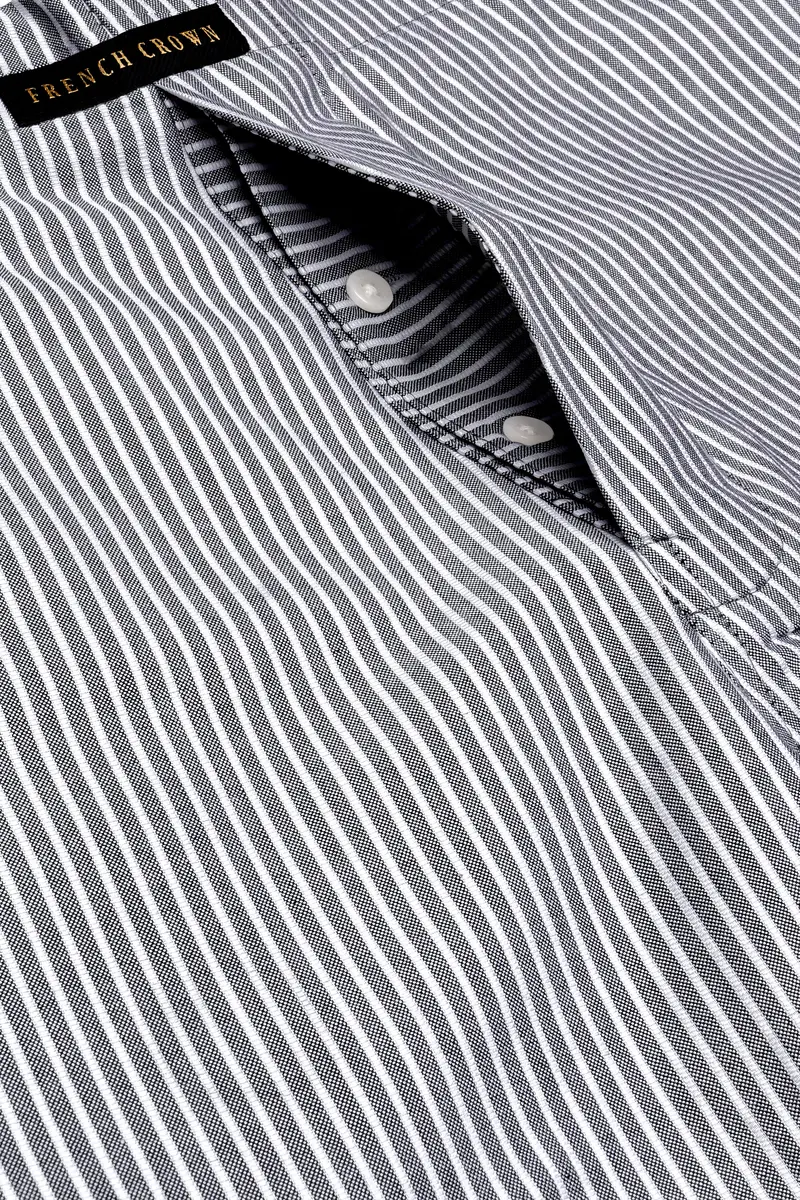 Monsoon Gray And Bright White Stripes Oxford Premium Cotton Boxer 4