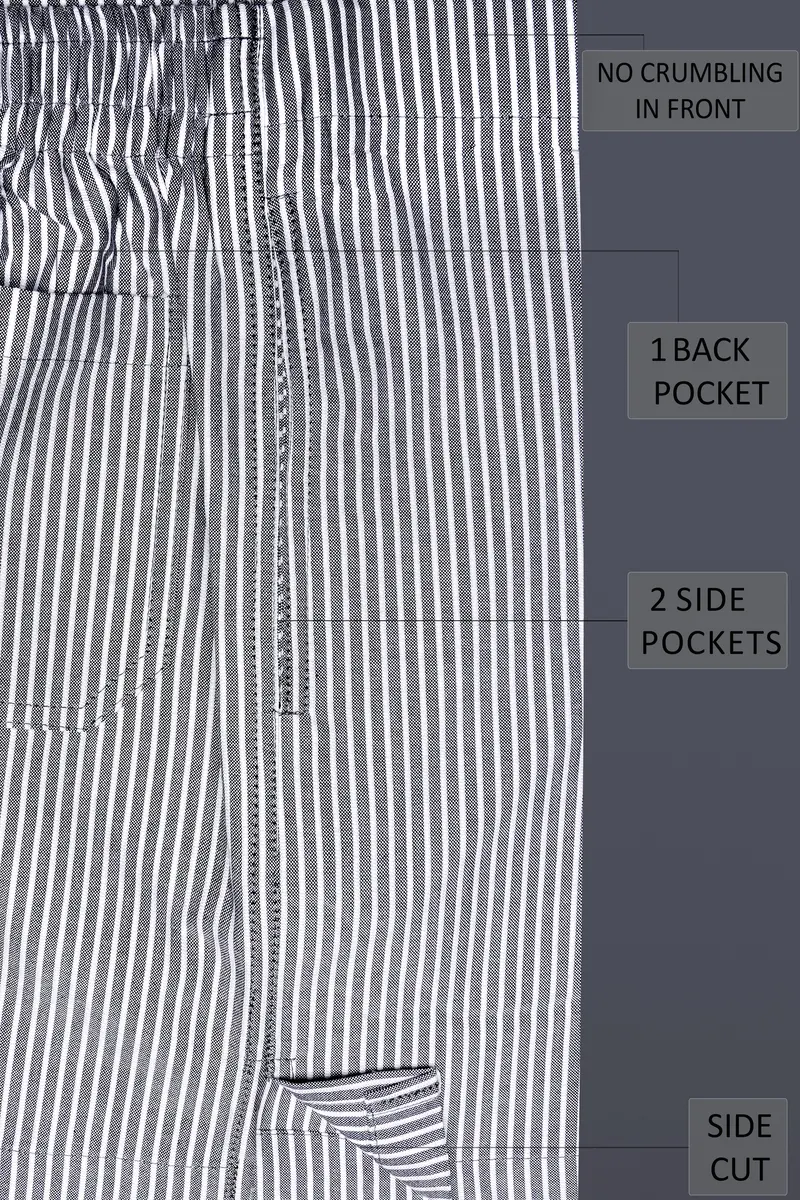 Monsoon Gray And Bright White Stripes Oxford Premium Cotton Boxer 5