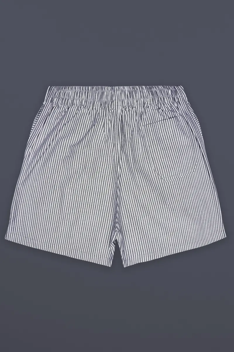 Monsoon Gray And Bright White Stripes Oxford Premium Cotton Boxer 6