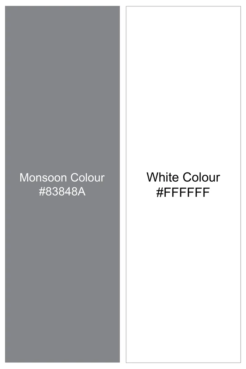 Monsoon Gray And Bright White Stripes Oxford Premium Cotton Boxer 7