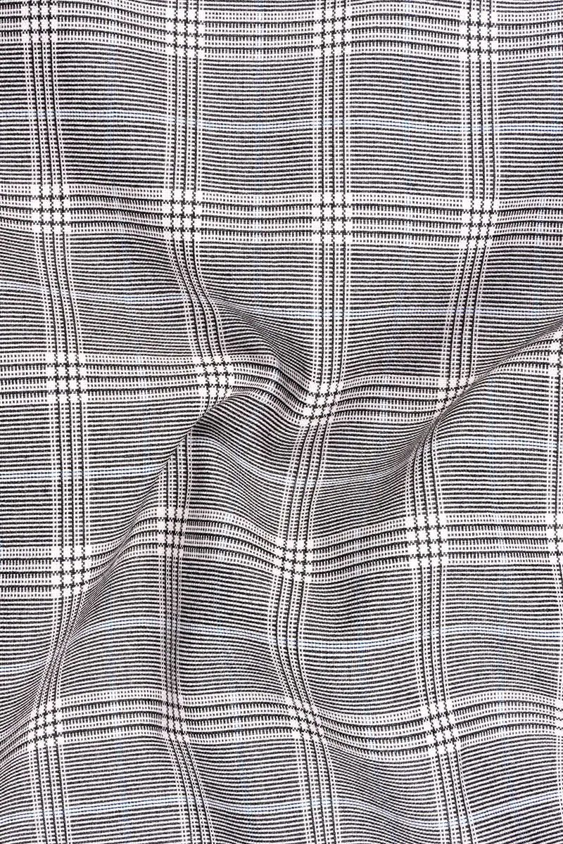 Monsoon Gray Plaid Wool Rich Nehru Jacket 3