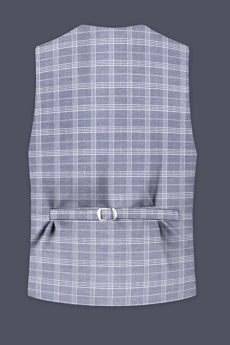 Monsoon Steel Gray Plaid Waistcoat 4