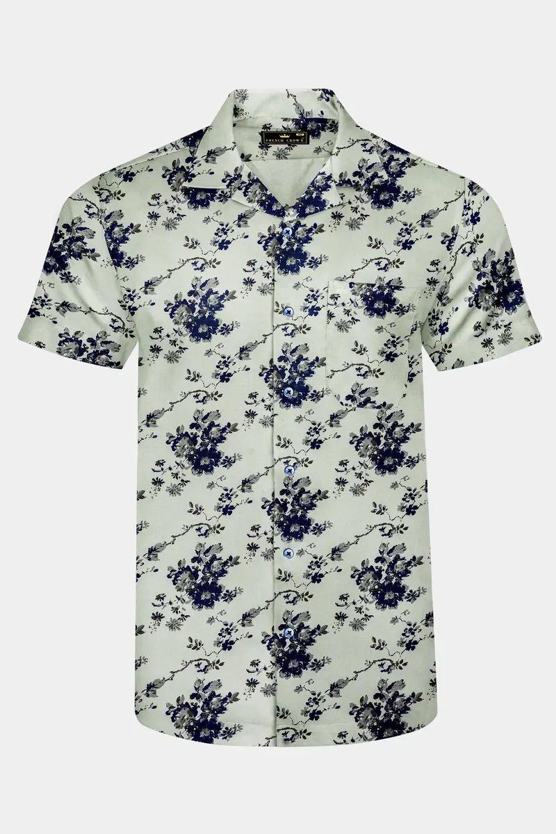 Montijo-Spanish Green Printed Oxford Premium Cotton Casual Shirt 2