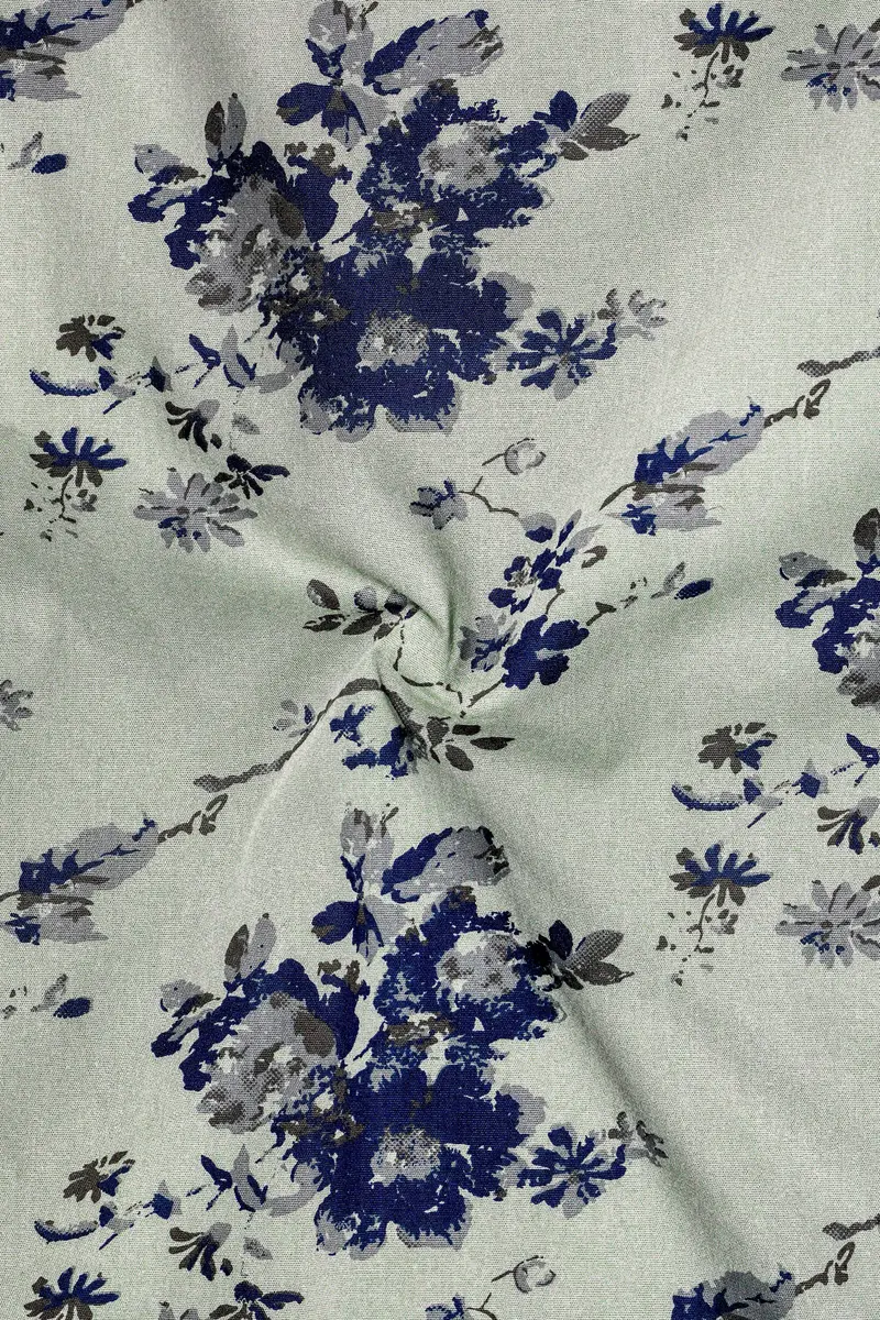Montijo-Spanish Green Printed Oxford Premium Cotton Casual Shirt 3