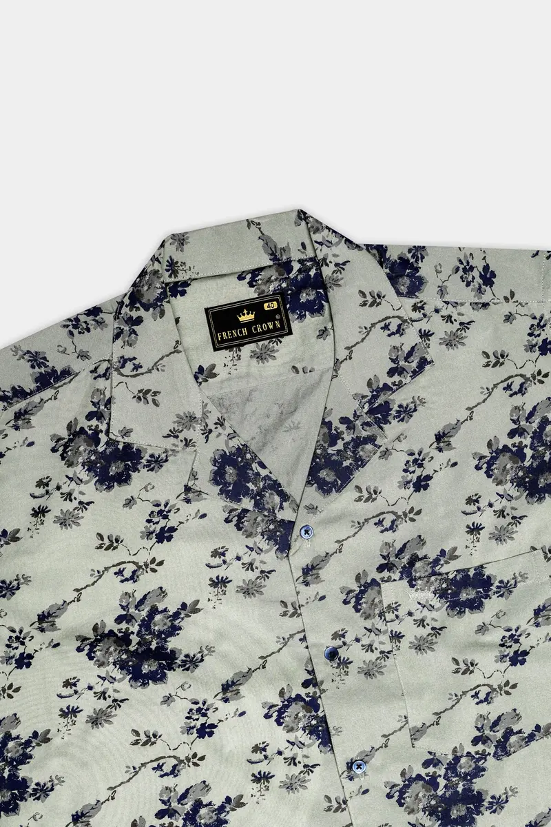 Montijo-Spanish Green Printed Oxford Premium Cotton Casual Shirt 6