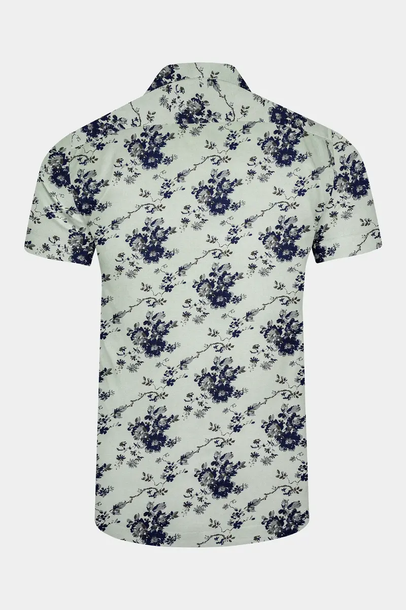 Montijo-Spanish Green Printed Oxford Premium Cotton Casual Shirt 7