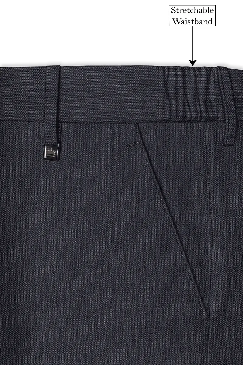 Monvex-Tuna Gray Pencil Striped Wool Rich Bandhgala Slight Stretch Suit 14