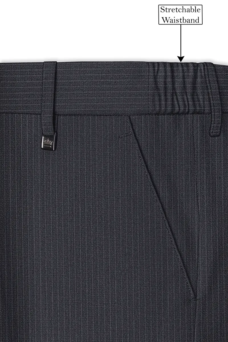 Monvex-Tuna Gray Pencil Striped Wool Rich Slight Stretch Double Breasted Suit 15