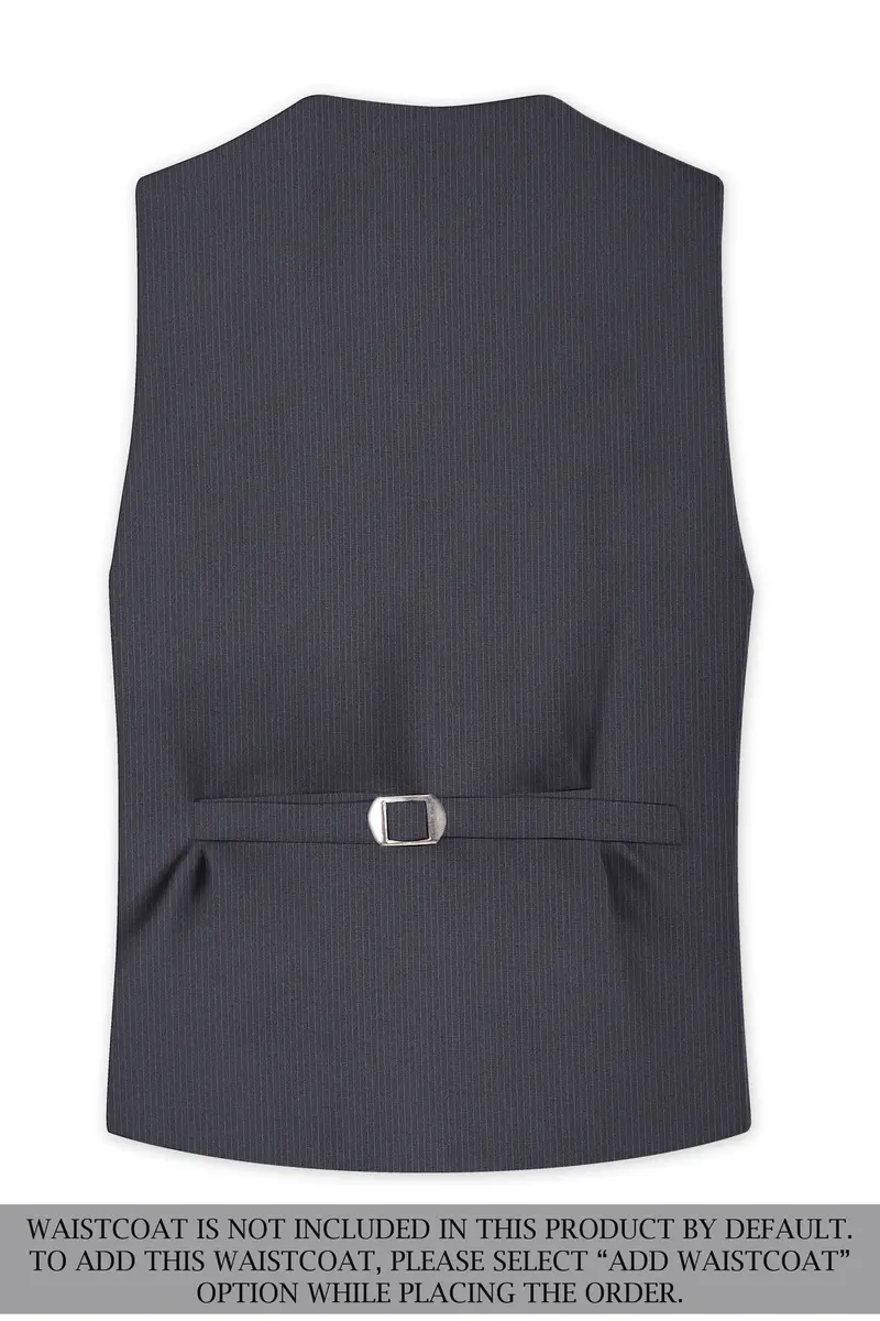 Monvex-Tuna Gray Pencil Striped Wool Rich Slight Stretch Double Breasted Suit 17