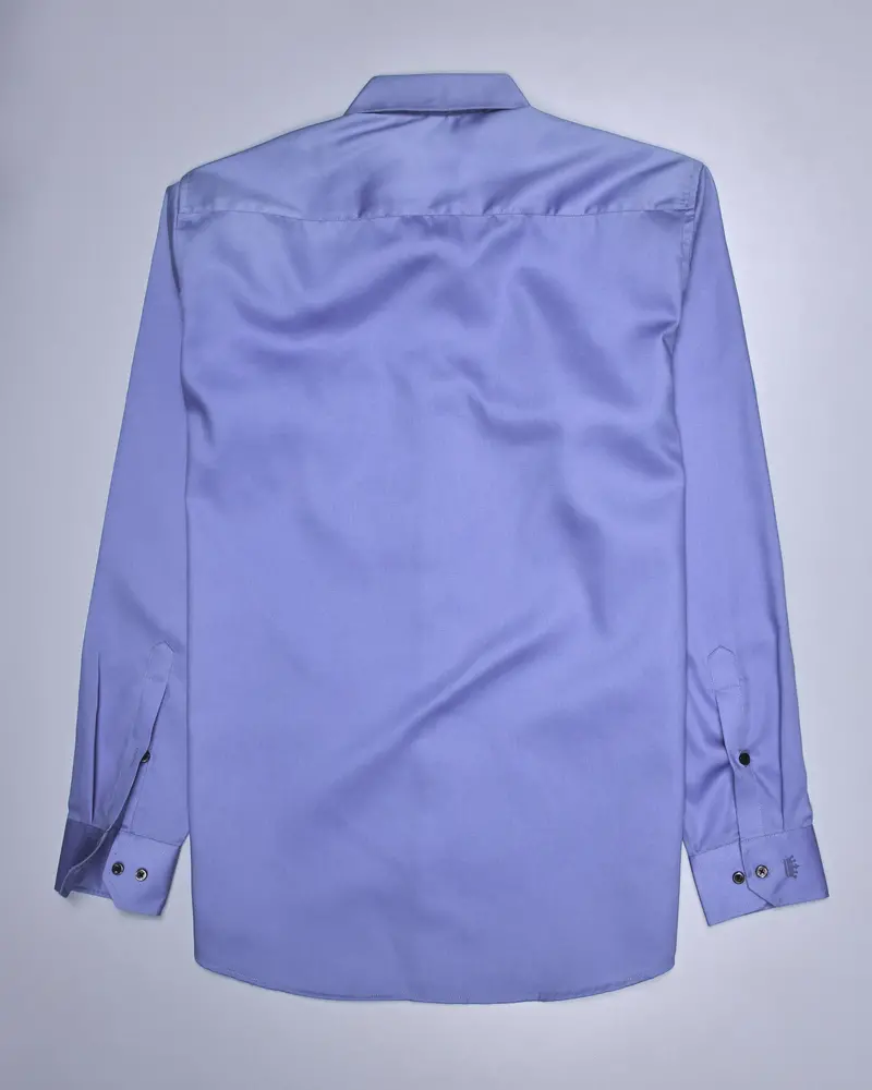 Moody Blue Twill Textured Premium Cotton Shirt 6