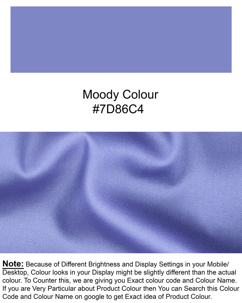 Moody Blue Twill Textured Premium Cotton Shirt 7