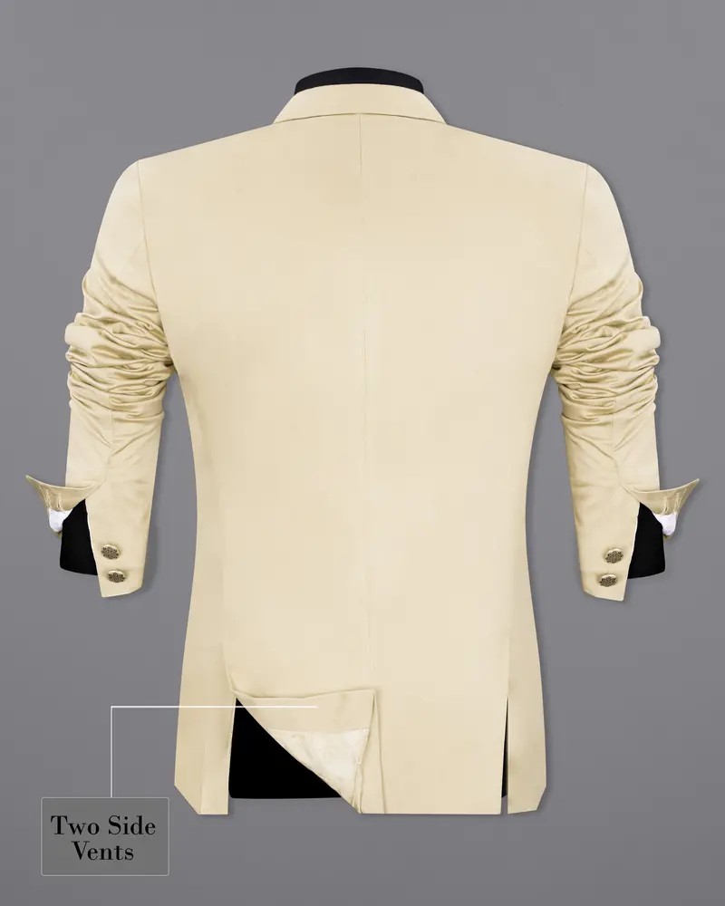 Moon Mist Beige Bandhgala Premium Cotton Stretchable Traveler Blazer 8