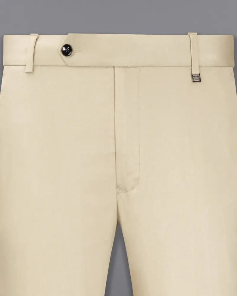 Moon Mist Beige Stretchable Double Breasted Premium Cotton Traveler Suit 12