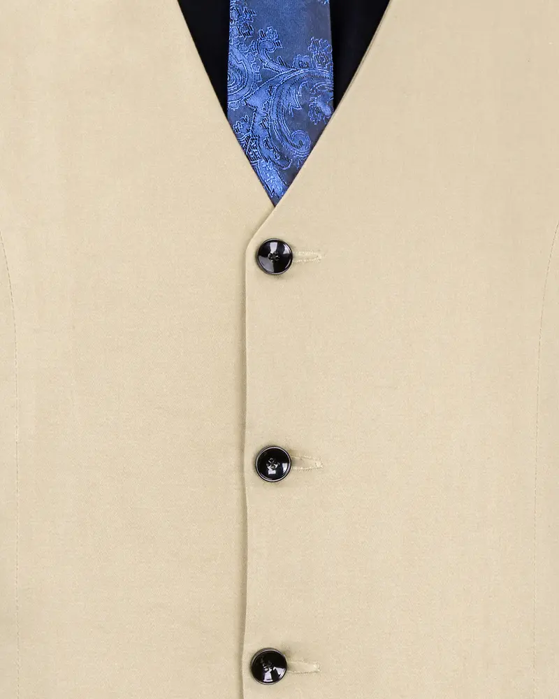 Moon Mist Beige Stretchable Double Breasted Premium Cotton Traveler Suit 19