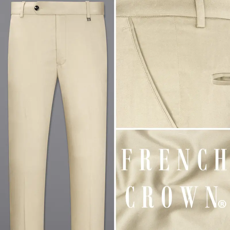 Moon Mist Beige Stretchable Premium Cotton Traveler Pant 1