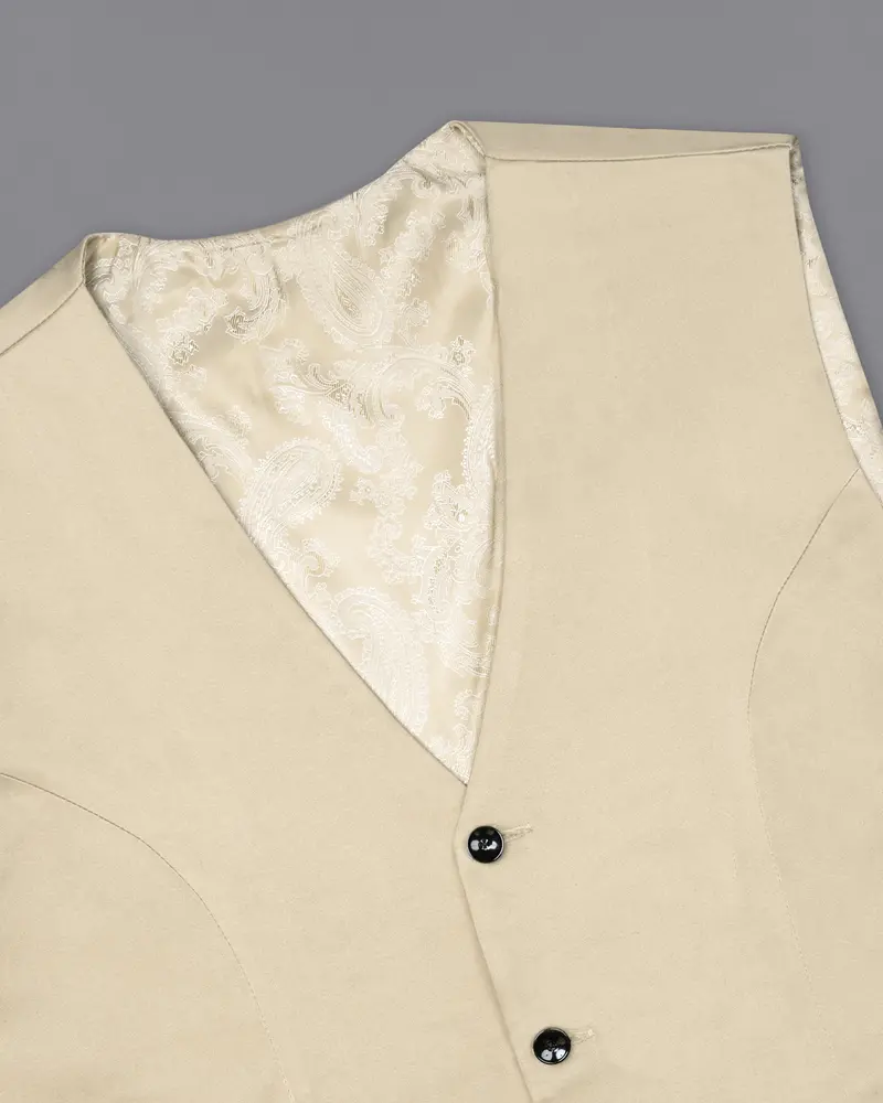 Moon Mist Beige Stretchable Premium Cotton Traveler Waistcoat 4