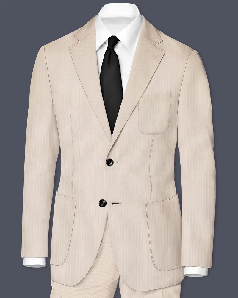 Moonbeam-Moon Mist Cream Textured Corduroy Premium Cotton Single Breasted Sports Blazer 1