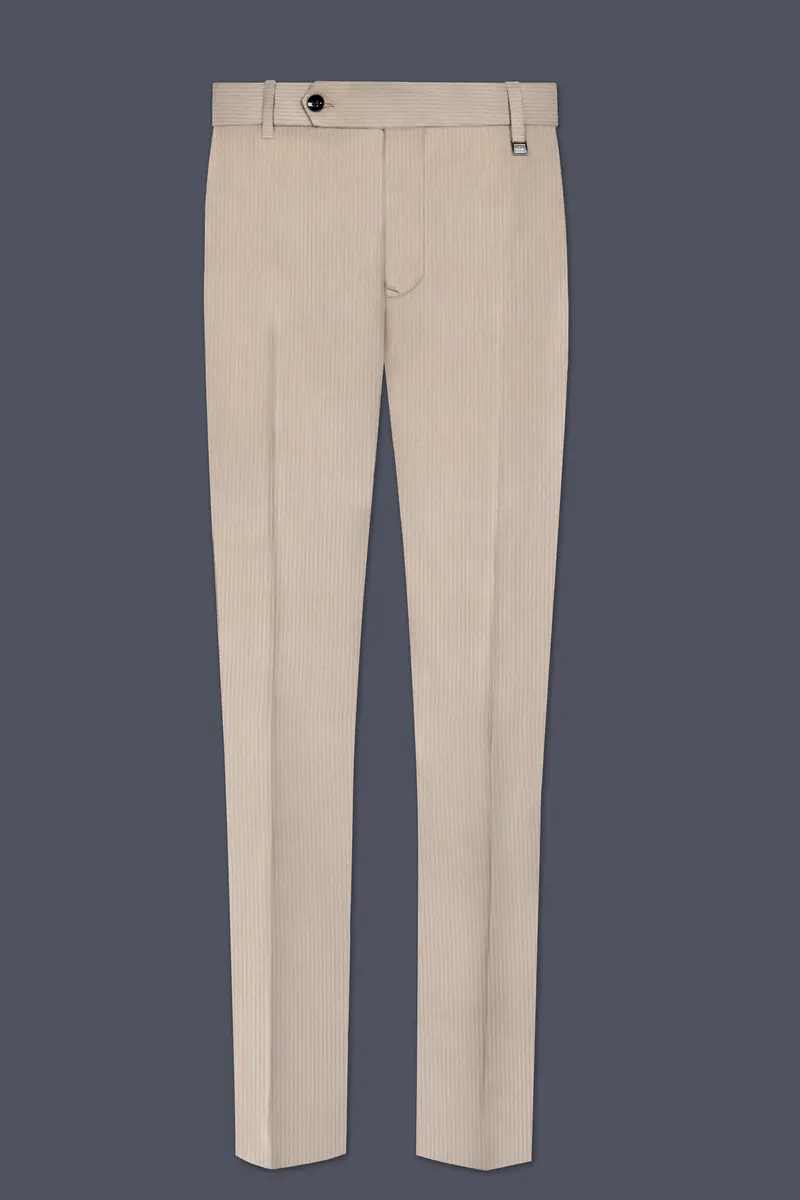 Moonbeam-Moon Mist Cream Textured Corduroy Premium Cotton Single Breasted Sports Suit 11