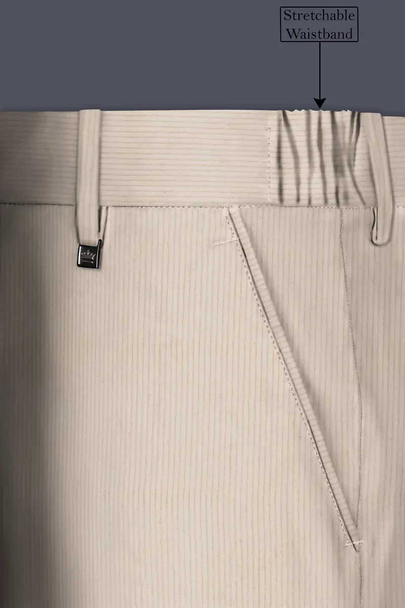 Moonbeam-Moon Mist Cream Textured Corduroy Premium Cotton Single Breasted Sports Suit 13