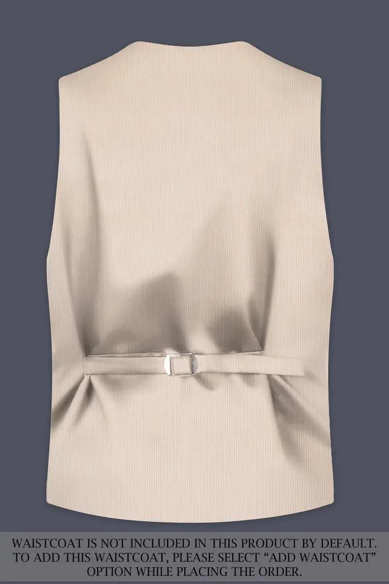 Moonbeam-Moon Mist Cream Textured Corduroy Premium Cotton Single Breasted Sports Suit 15