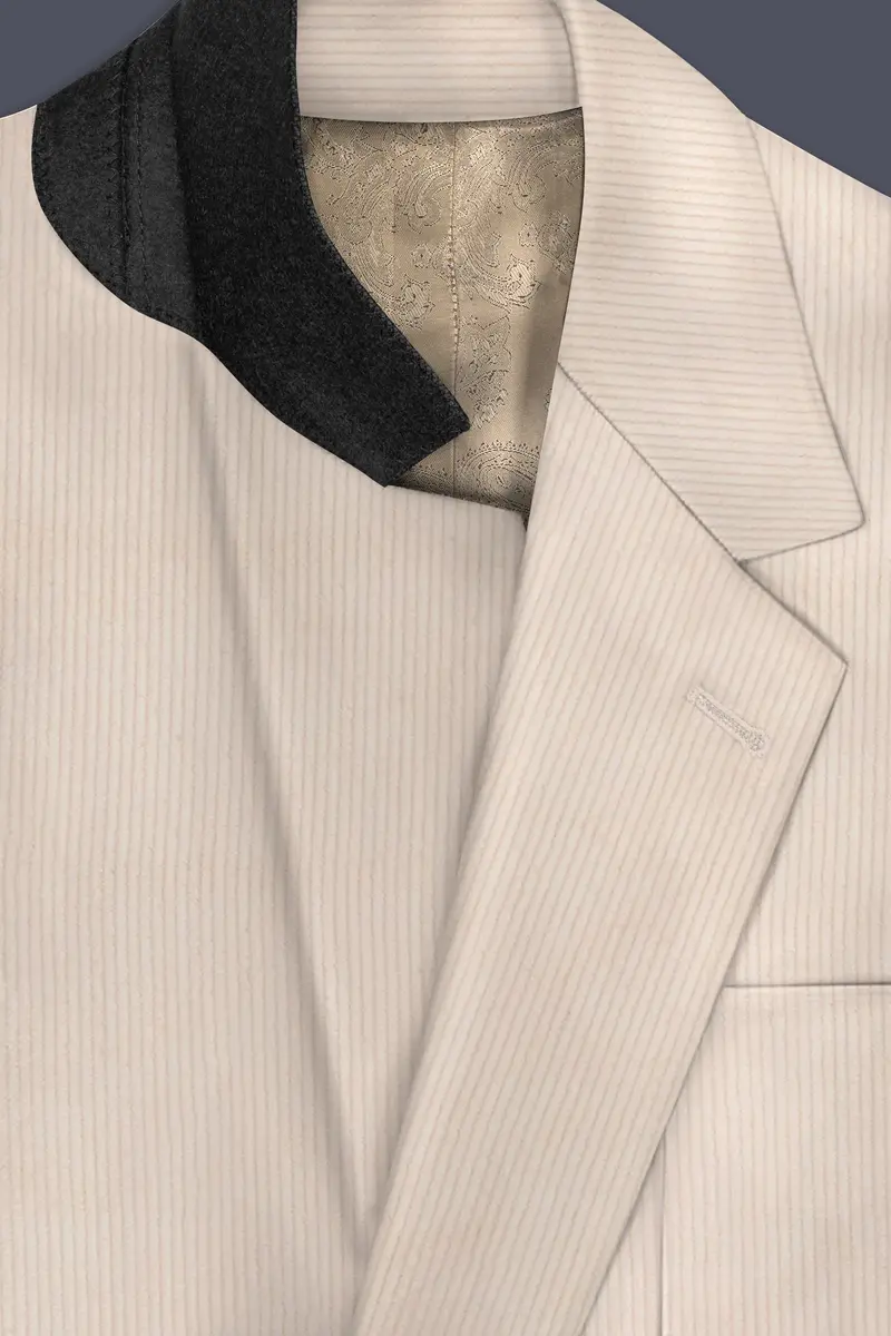 Moonbeam-Moon Mist Cream Textured Corduroy Premium Cotton Single Breasted Sports Suit 4