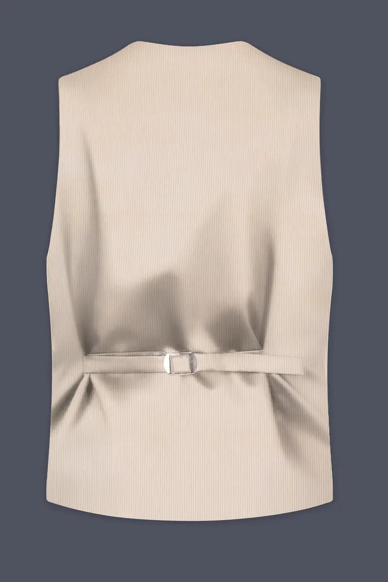 Moonbeam-Moon Mist Cream Textured Corduroy Premium Cotton Waistcoat 4