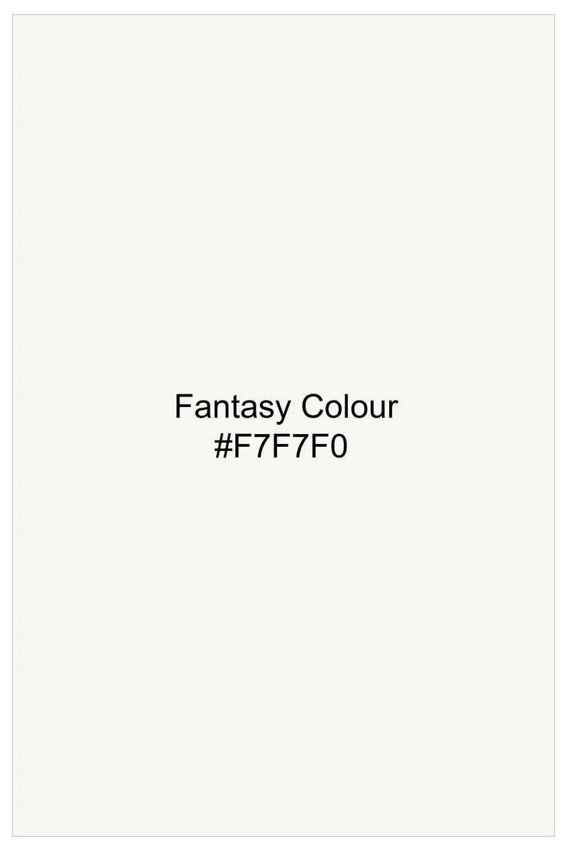 Moonlit Charm-Fantasy Off White Printed Dobby Textured Premium Giza Cotton Dress Shirt 7