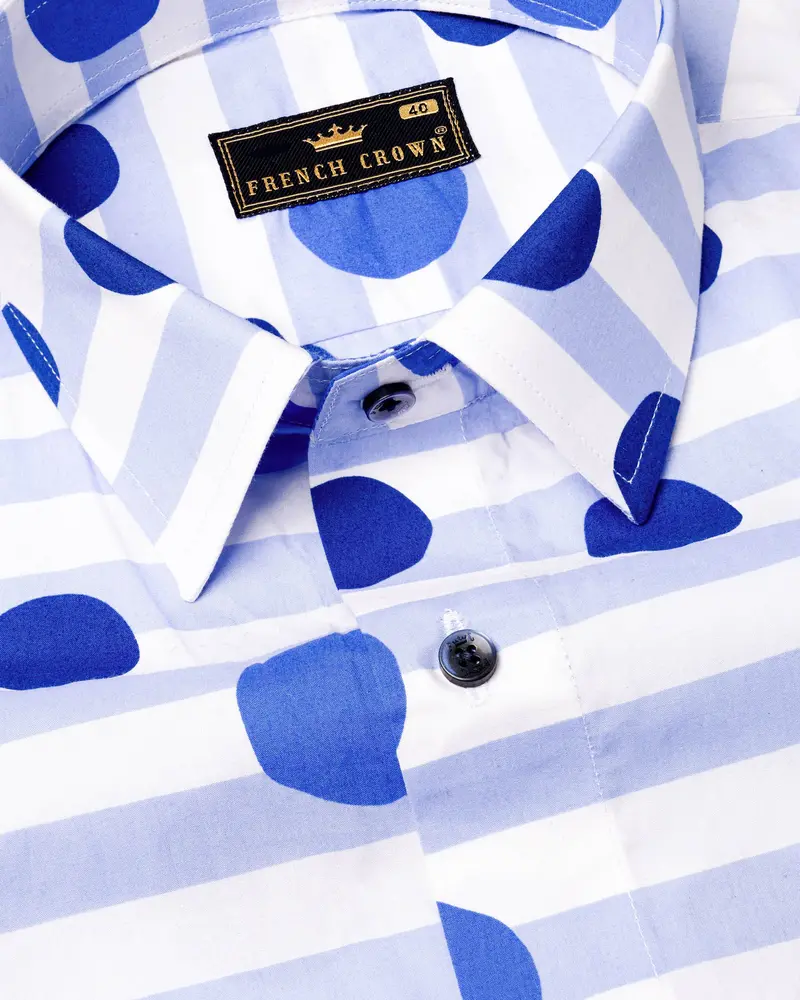 Moonraker With Polka Printed And Striped Premium Cotton Shirt 3