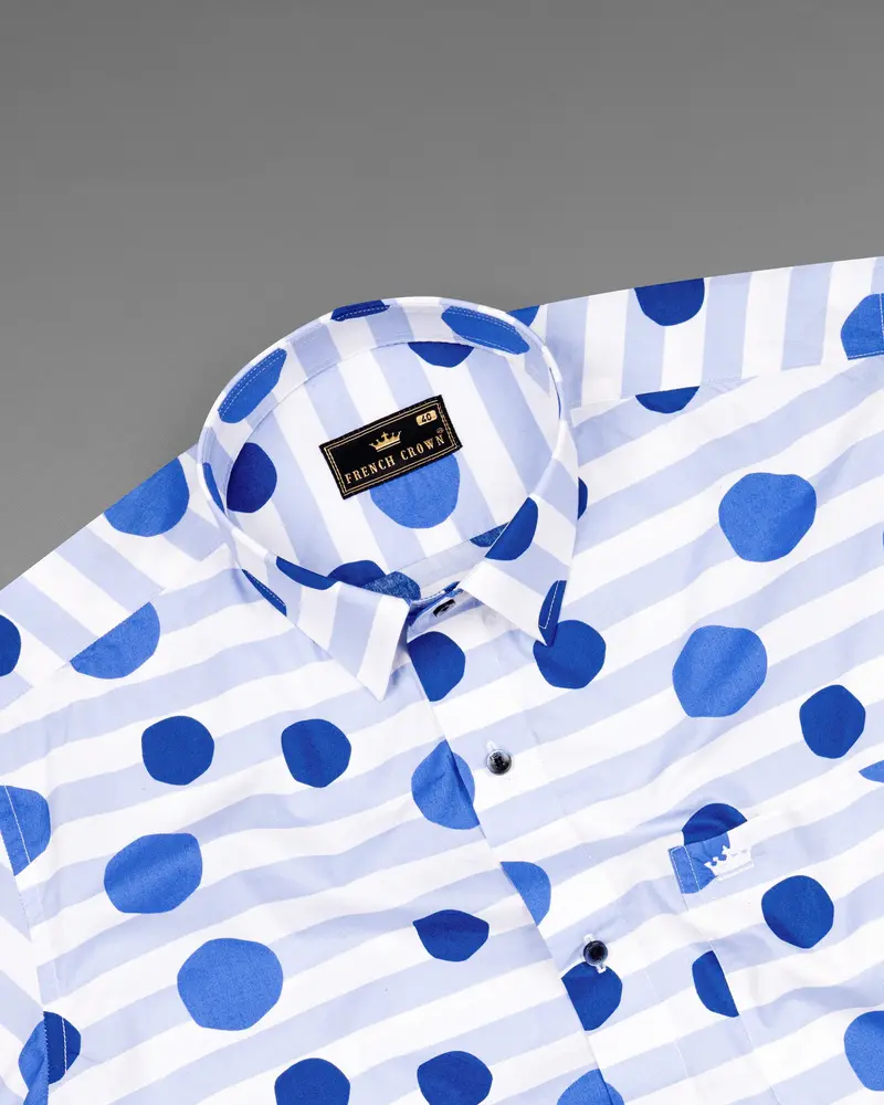 Moonraker With Polka Printed And Striped Premium Cotton Shirt 6