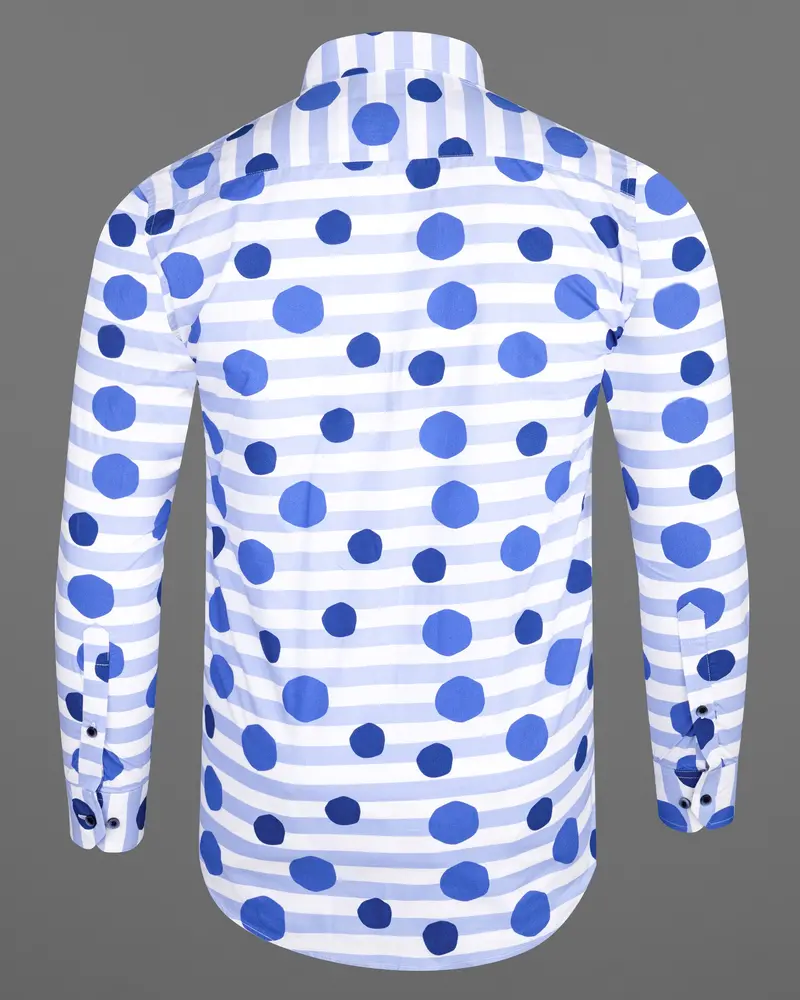 Moonraker With Polka Printed And Striped Premium Cotton Shirt 7