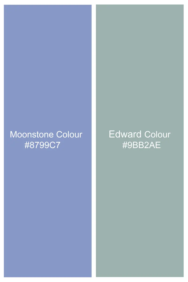 Moonstone Blue And Edward Green Floral Printed Subtle Sheen Super Soft Premium Cotton Shorts 7