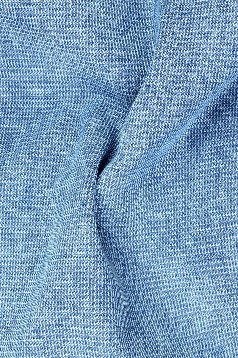 Moonstone Blue Textured Whiskering Wash Stretchable Denim 3