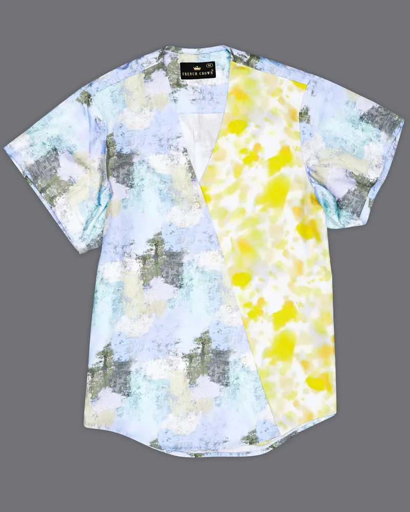 Moonstone Blue With Marble Printed Super Soft Premium Cotton Women’S Shirt 2
