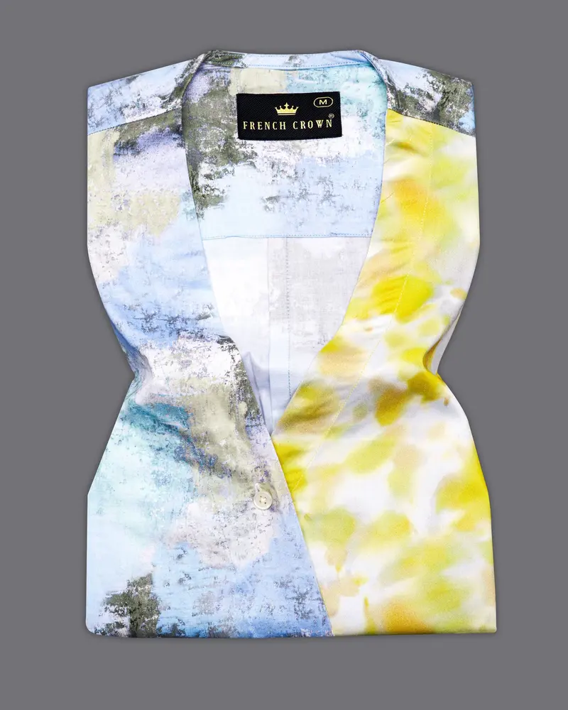 Moonstone Blue With Marble Printed Super Soft Premium Cotton Women’S Shirt 4