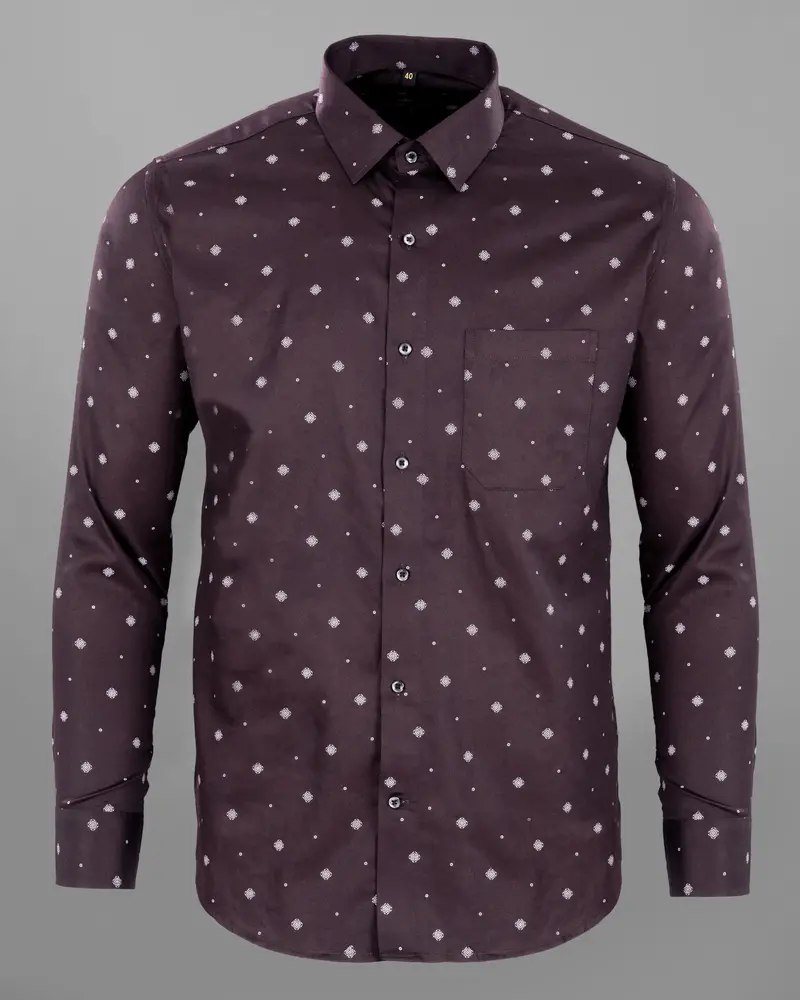 Mortar Brown Printed Super Soft Premium Cotton Shirt 5