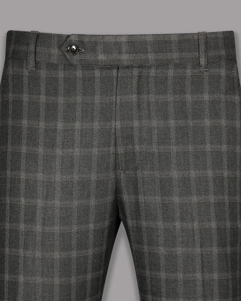 Mortar Grey Tonal Windowpane Pant 2