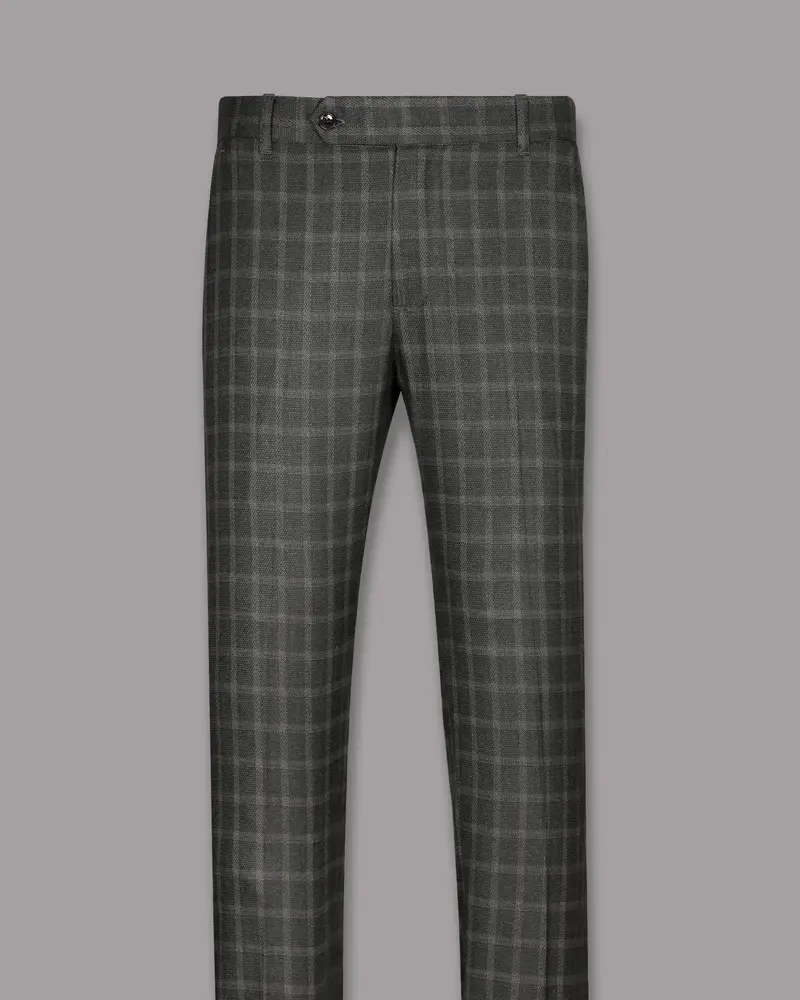 Mortar Grey Tonal Windowpane Pant 4