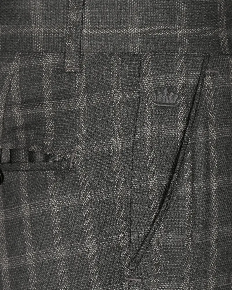 Mortar Grey Tonal Windowpane Pant 5