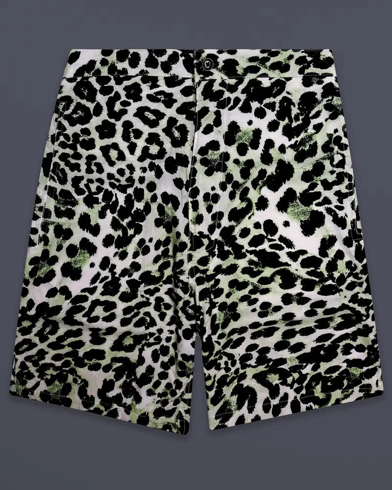 Mosaic-Willow Grove And Jade Black Cheetah Printed Super Soft Premium Tencel Shorts 1