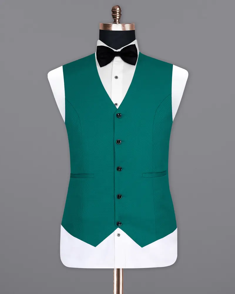 Mosque Green Wool Rich Waistcoat 2