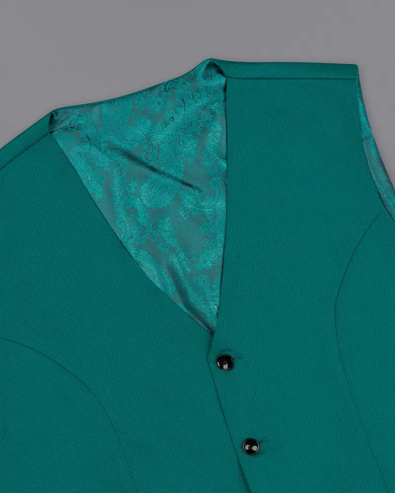 Mosque Green Wool Rich Waistcoat 4