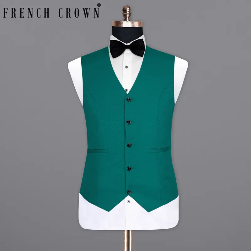 Mosque Green Wool Rich Waistcoat 7