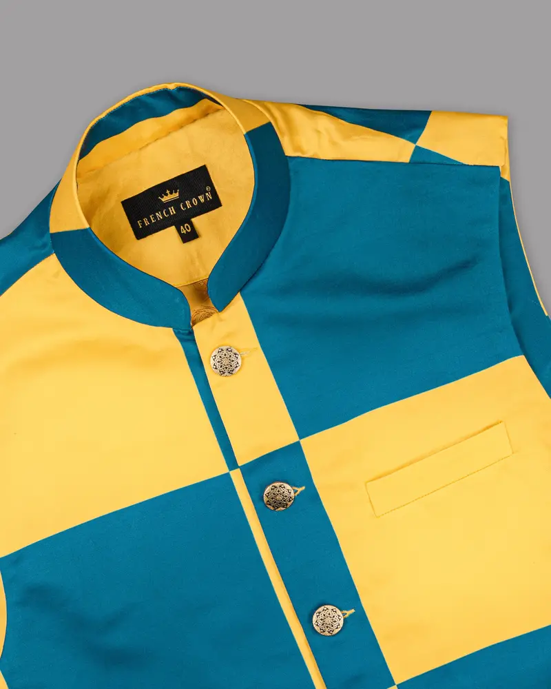 Mosque-Saffron Mango Super Soft Designer Nehru Jacket 2