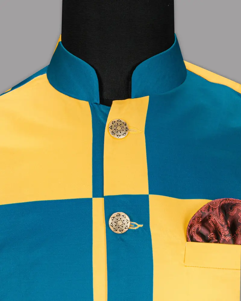 Mosque-Saffron Mango Super Soft Designer Nehru Jacket 4