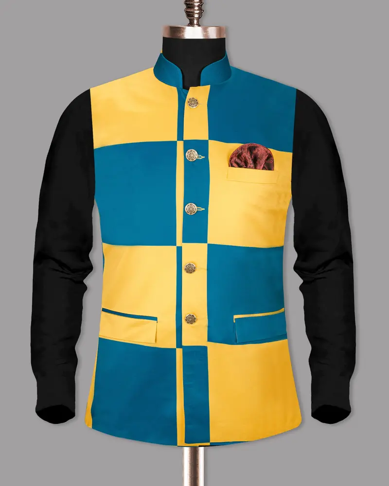Mosque-Saffron Mango Super Soft Designer Nehru Jacket 5