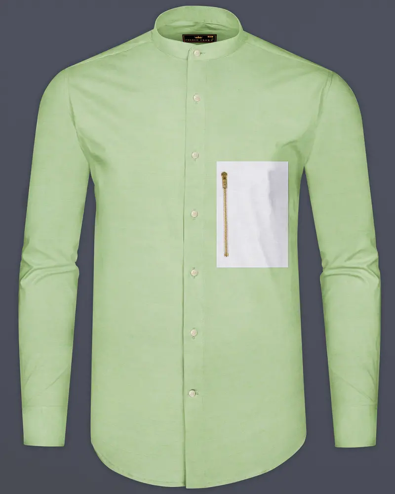 Moss Green Luxurious Linen Designer Shirt 1